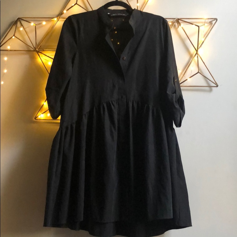 Zara oversized dark gray shirt dress